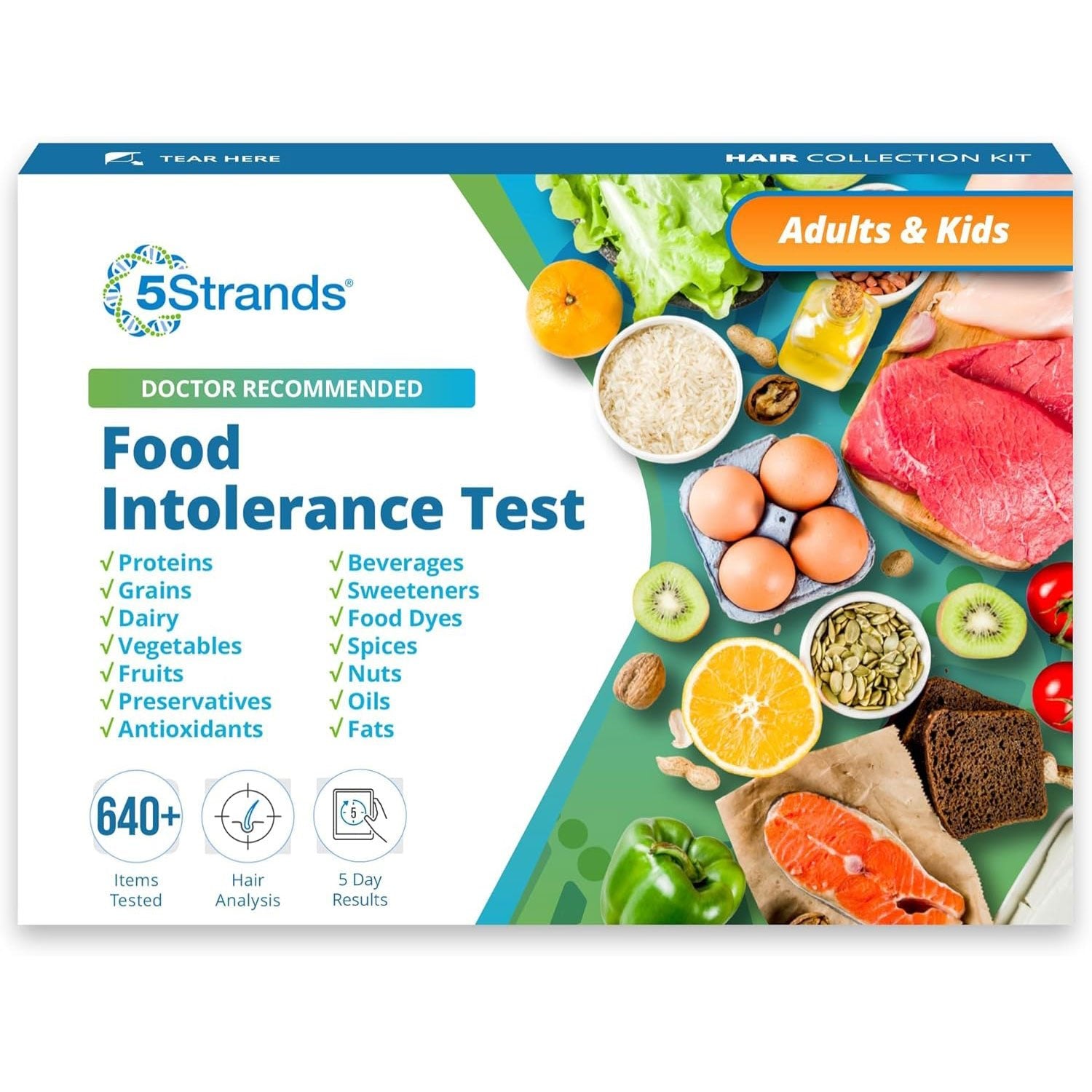 5Strands Food Intolerance Test, 650 Items Tested - GreaterT
