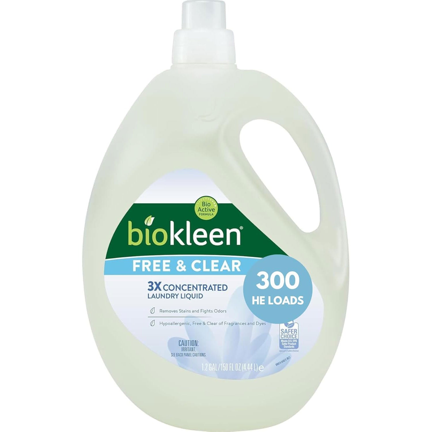 Biokleen Free & Clear Natural Liquid Laundry Detergent - 300 Loads - GreaterT