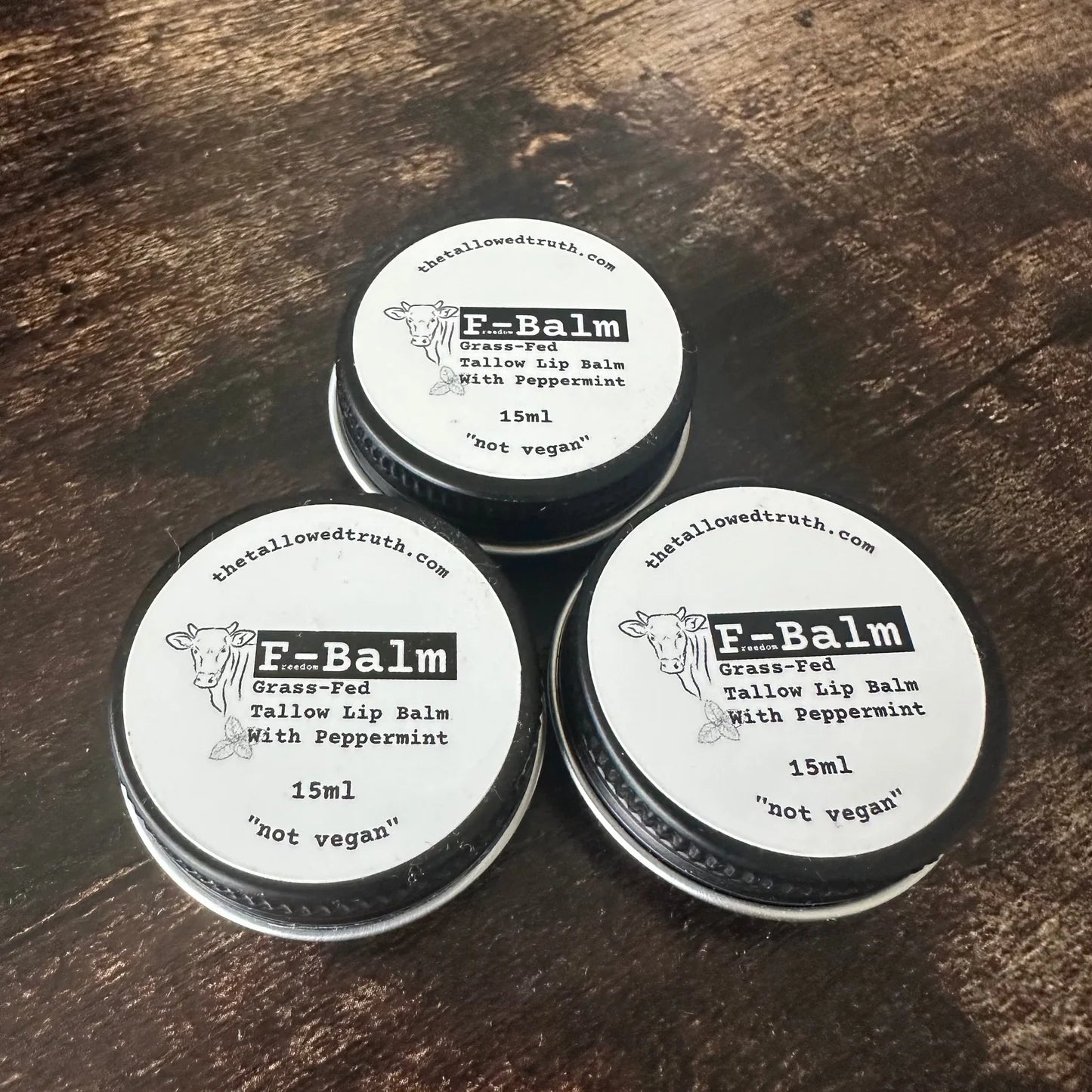 F - Balm "free speech" Premium Tallow Peppermint Lip Balm 15ml - 3 Pack - GreaterT