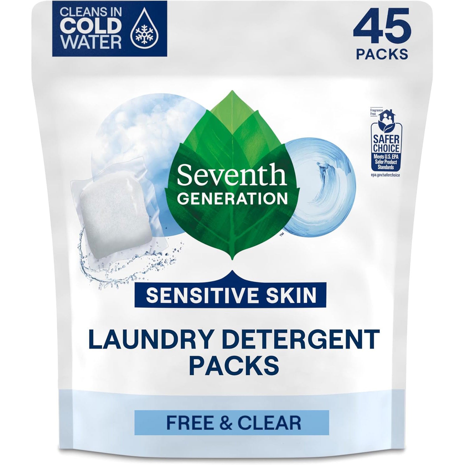 Seventh Generation Laundry Detergent Packs, 45 Count - GreaterT